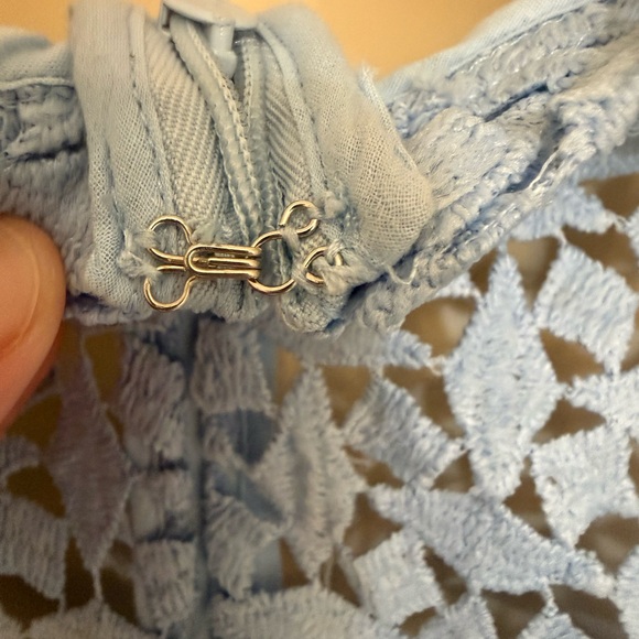 NWT AQUA Sky Blue Lace Long Sleeve Sheath Dress Size M - Picture 9 of 10